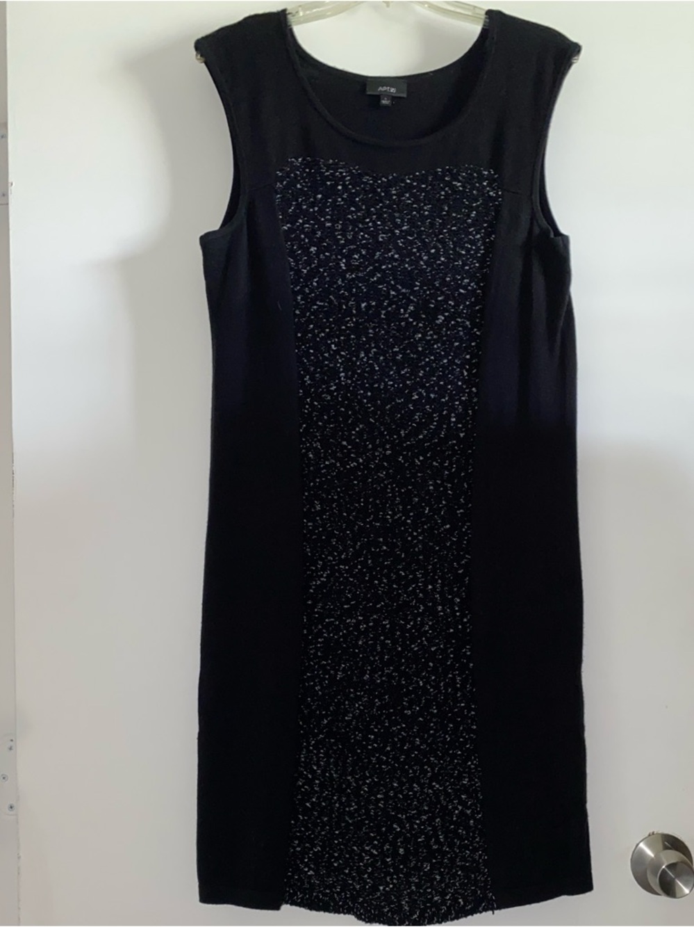 Apt. 9 Black Sleeveless Knit Sheath Dress with Front Panel